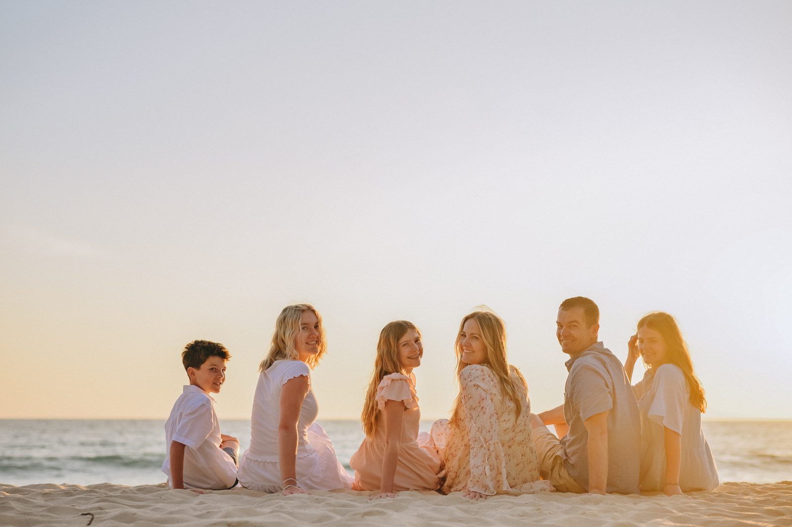 Family portrait session at golden hour